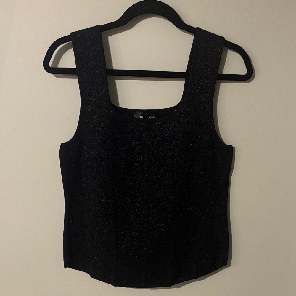 Bailey 44 Black Sparkle Knit Top